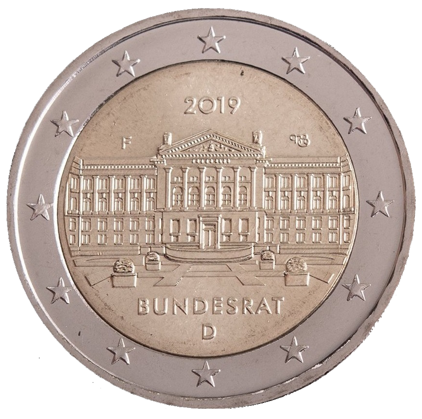2 euros conmemorativa 70º Aniversario del Bundesrat alemán